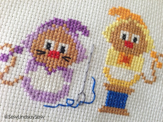 Suzy and Perla cross stitch
