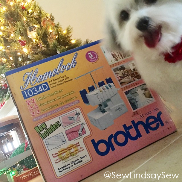 Serger love + Winnie photobomb